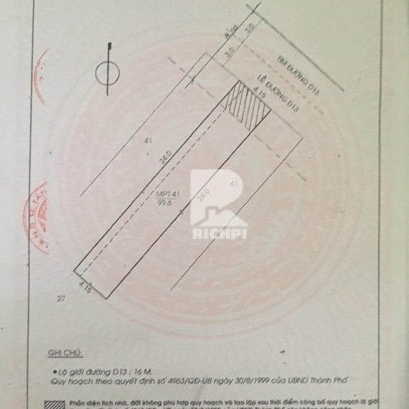 Bán nhà MT D13 - 1 triệt - 4.15x24m - 10.9 tỷ